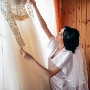 утро невесты, с платьем